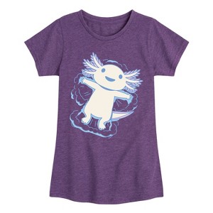 Girls' - Instant Message - Axolotl Snow Angel Fitted Short Sleeve Graphic T-Shirt - 1 of 4