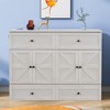 NicBex Full Size Murphy Bed Wooden Frame Murphy Bed Cabinet Morden Hideaway Wall Bed with Top Shelf for Living Room - 3 of 4