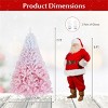 White & Pink Flocked Christmas Tree, Full Branch Tips, Fire-Resistant PVC, Hinged Design with Stable Metal Stand - 3 of 4
