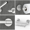 LunaLulinlk Brushed Grey Double Post Pivoting Wall Mounted Stainless Steel Toilet Paper Holder for Bathroom RV - 3 of 4