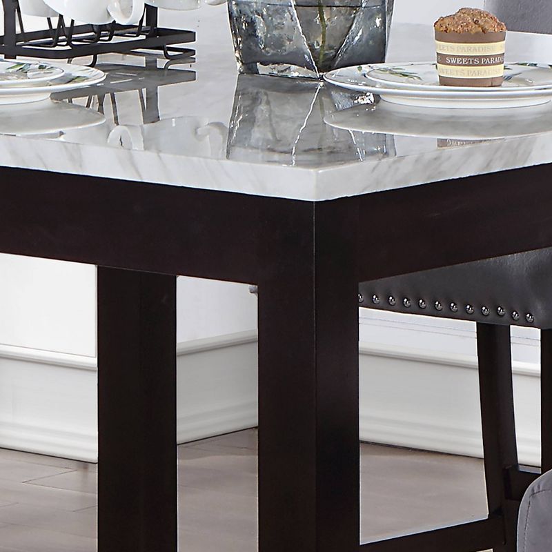 42&#34; Brook Square Counter Height Dining Table with Faux Marble Top Espresso - HOMES: Inside + Out, 4 of 8