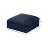 Meridian Furniture,Serene Linen Textured Fabric Deluxe Comfort Modular Ottoman - 3 of 4