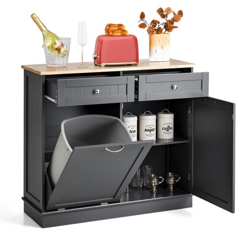 Delux Tilt out Trash bin with 5 storage drawers