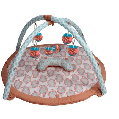 Bacati - Baby Activity Gyms & Playmats (Paisley Isabella, Coral/Aqua)