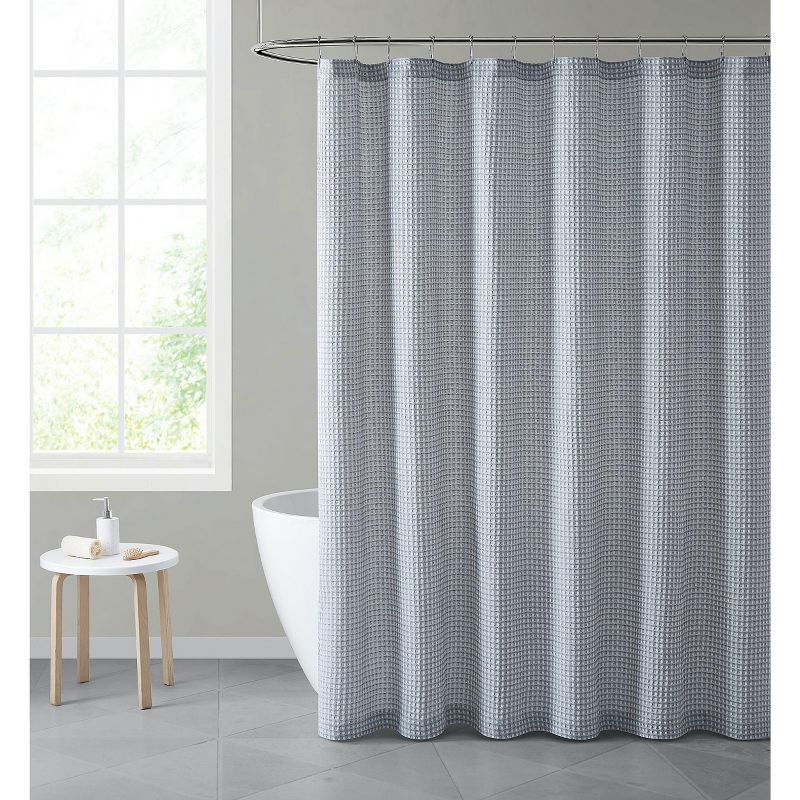Hotel Collection Premium Waffle Weave Mold & Mildew Resistant Fabric Shower Curtain by Kate Aurora, 1 of 2