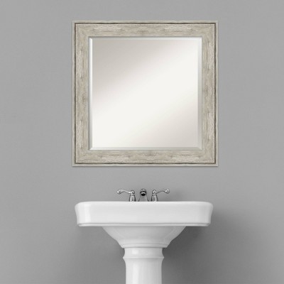 Crackled Silver Rectangular Bathroom Vanity Wall Mirror