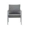 26"W Patio Accent Chair Lounge Chair Arm Chair with Comfortable Cushions and Stylish Rope-Weave Design, Aluminum, Gray/Silver&White-ModernLuxe - 4 of 4
