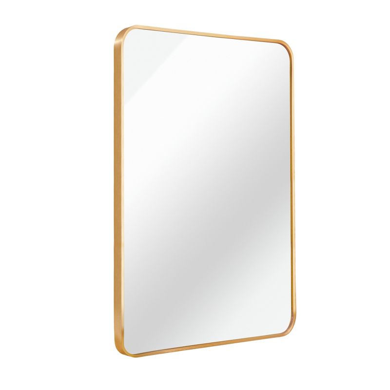 Serio 22" x 30" Brushed Metal Framed Rounded Corner Rectangular Vanity Mount Decorative Bathroom Vanity Mirrors-The Pop Home, 5 of 9