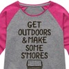 Girls' - Instant Message - Get Outdoors & Make S'mores Shirt Tail Raglan Graphic T-shirt - 2 of 4