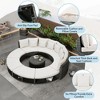 9 PCS Outdoor Rattan Conversation Set, Patio Circular Sofa Set with Tempered Glass Coffee Table-ModernLuxe - 4 of 4