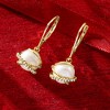 Ross-Simons 8mm Cultured Pearl and .13 ct. t.w. Diamond Drop Earrings in 14kt Yellow Gold - 3 of 4