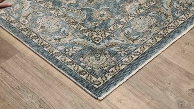 Aberdeen Blue and Beige Synthetic Stain-Resistant 5x8 Area Rug