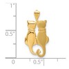 Black Bow Jewelry 14k Yellow Gold Satin and Polished Double Cat Pendant - 4 of 4