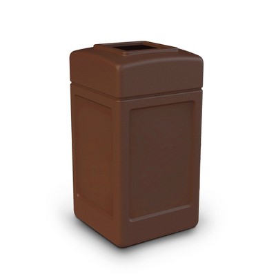 Commercial Zone 732137 Open-Top Square Trash Can Waste Basket Container, Brown