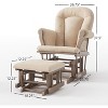 Child Craft Cozy Glider Rocker and Ottoman Set, Padded Cushion with Convenient Storage Pockets, Solid Wood Base & Frame - 2 of 4