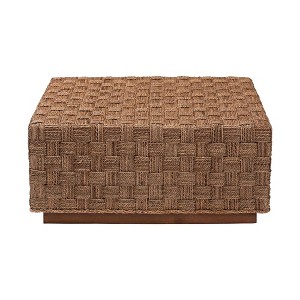 bali & pari Karina Coffee Table Natural Seagrass/Light Brown - 1 of 4