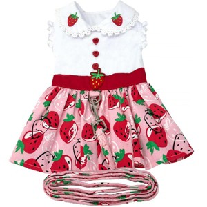 Doggie Design Strawberry Picnic Dog Dress with Matching Leash - 1 of 4