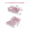 SKRAN 74.8 Queen Pull Out Sofa Bed, 3 in 1 Convertible Sleeper Couch, Velvet Loveseat with Cushions and  2 Pillows for Living Room - 3 of 4