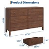 Curved Drawer Dresser for Bedroom, Modern Chest of Drawers with Metal Ring Handles, Wooden Storage Cabinet for Closet, Living Room - 2 of 4