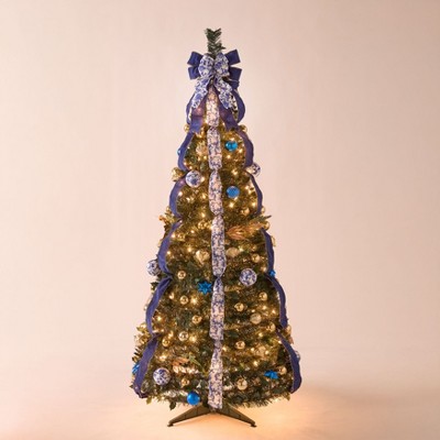 BrylaneHome 6 Ft Fully Decorated Pre-Lit Pop-Up Christmas Tree