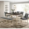 Simple Relax Upholstered Counter Height Bench in Ivory and Dark Gray - 4 of 4