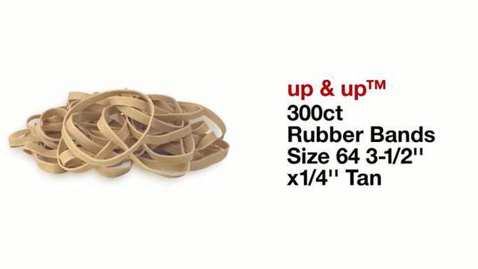 300ct Rubber Bands Size 64 3-1/2&#39;&#39; x1/4&#39;&#39; Tan - up &#38; up&#8482;, 2 of 8, play video