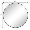 Lyngins Modern Bathroom Mirrors,Round Wall Mirrors with Metal Frame,HD Decorative Mirrors,Vanity Mirrors for Bathroom,Bedroom,Black - 3 of 4