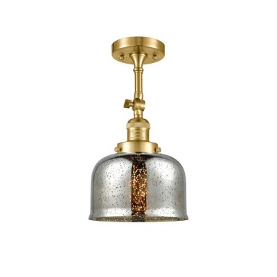 Bell - 1 Light Semi-Flush Mount In Industrial Style-14 Inches Tall and 8 Inches Wide
