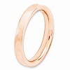 Black Bow Jewelry 14k Rose Gold Plate Sterling Silver Stackable Polished Flat 3.5mm Band - 3 of 4
