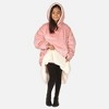 THE COMFY Original Jr Kids Oversized Microfiber  Wearable Blanket w/Plush Hood, Large Pocket, & Ribbed Sleeve Cuffs, 1 Size Fits All, Blush - image 2 of 4