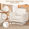 CAVINAS 360° Swivel Chairs, Modern Accent Chair, Thick Padded Single Lounge Sofa Chair, Upholstered Comfy Barrel Chair -Cream (set of 2) - 4 of 4