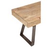 Natural Solid Wood Bench Light Brown - Olivia & May: Rustic Entryway, 3-Person Seating - 4 of 4