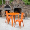 Emma and Oliver Commercial Grade 30" Round Metal Indoor-Outdoor Table Set with 2 Cafe Chairs - 2 of 4