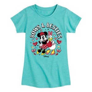 Girls' - Disney - Bows And Besties Fitted Short Sleeve Graphic T-Shirt - 1 of 4