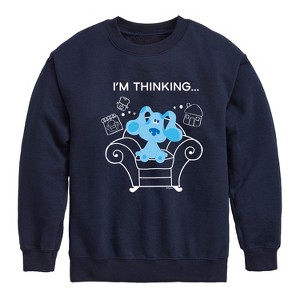 Boys' - Blue's Clues & You! - Blue's Thinking Chair Graphic Long Sleeve Fleece Sweatshirt - 1 of 4