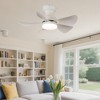 30" White 5-Blade Flush Mount Ceiling Fan with LED Light, Quiet ABS Blades and 6-Speed Remote for Bedroom or Dining Area - 4 of 4