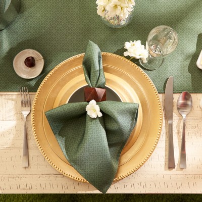 Design Imports Artichoke Tonal Lattice Print Outdoor Napkin Set/6
