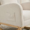 25.4" Boucle High-Back Rocking Chair with Footrest and Side Pocket - 3 of 4