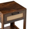NicBex 15.75" Rattan Nightstand with 1 Drawer and Open Storage Bedside Table End Table for Living Room, Bedroom - 3 of 4