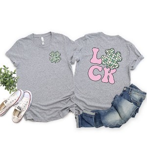 Simply Sage Market Women's Luck With Shamrock Front and Back Short Sleeve Graphic Tee - 1 of 1
