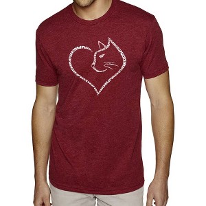 LA Pop Art Cat Heart - Men's Premium Blend Word Art T-Shirt - 1 of 4