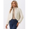 INSPIRE CHIC Women's Winter Open Front Short Faux Fur Jacket - 4 of 4