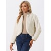 INSPIRE CHIC Women's Winter Open Front Short Faux Fur Jacket - image 4 of 4