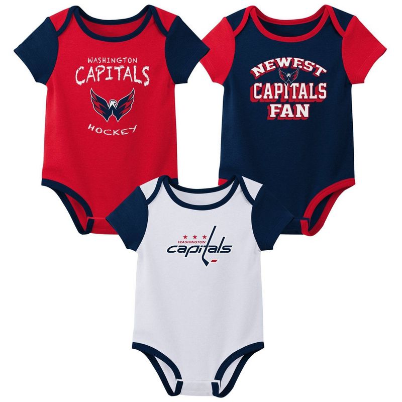 NHL Washington Capitals Infant Boys&#39; 3pk Bodysuit, 1 of 5