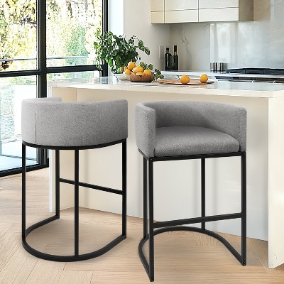 Vatros Upholstered Counter Stool with Metal Frame