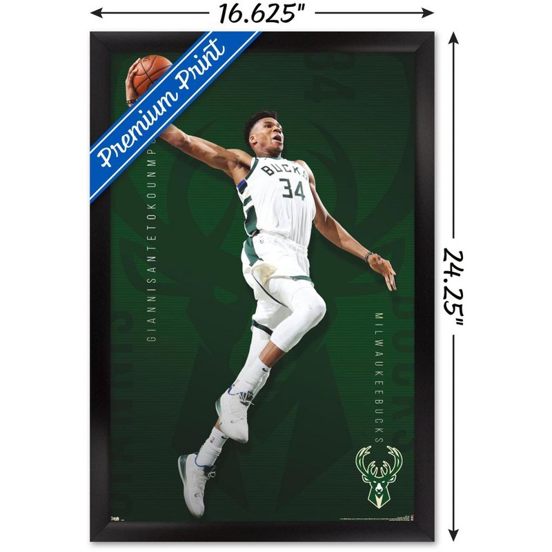 Trends International NBA Milwaukee Bucks - Giannis Antetokounmpo 19 Framed Wall Poster Prints, 3 of 7