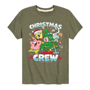 Boys' - SpongeBob SquarePants - Christmas Crew Short Sleeve Graphic T-Shirt - 1 of 4