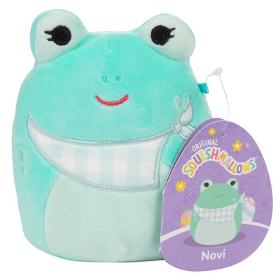 Squishmallows 5" Novi the Teal Frog with Gingham Bandana- Officially Licensed Jazwares Easter Plush- Collectible-Gift for Kids, Girls & Boys