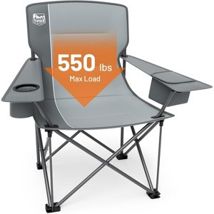 Timber Ridge 550 LBS Oversized Folding Camping Chair for Adults, Heavy Duty Outdoor Chair with Cup Holder Side Pocket for Camp, Lawn, Picnic - 1 of 4