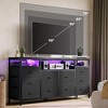 Whizmax Dresser for Bedroom, 10 Drawer Dresser TV Stand for 65 70 75 Inch TV, Fabric Chest of Drawers with LED Lights & Power Outlets, for Living Room - 3 of 4